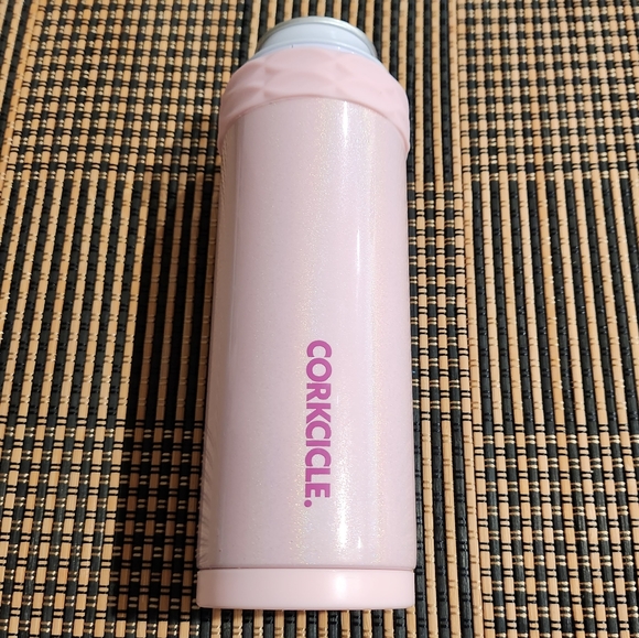 Corkcicle Slim Arctican Cotton Candy Pink Stainless Steel Can with Adapter NWT - Picture 2 of 6